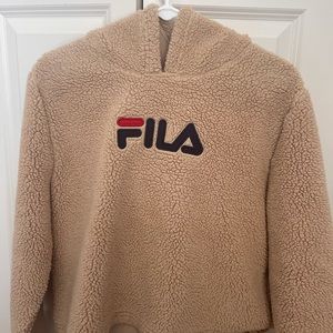 Teddy bear fila pull over hoodie.